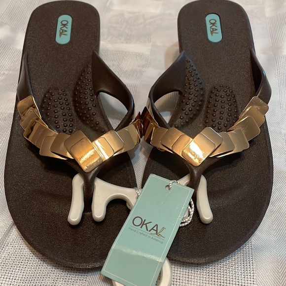 NWT OKA b. Diana Hot Chocolate Sz Medium (7-8) Women Sandals - Picture 2 of 13